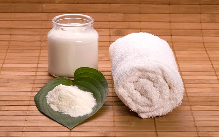 baking soda at isang tuwalya para sa isang compress para sa pagpapalaki ng titi