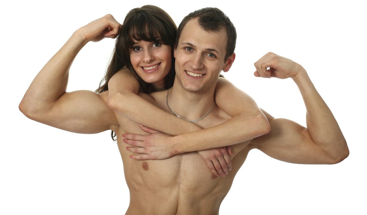 Babae na may isang lalaki na may pagpapalaki ng titi