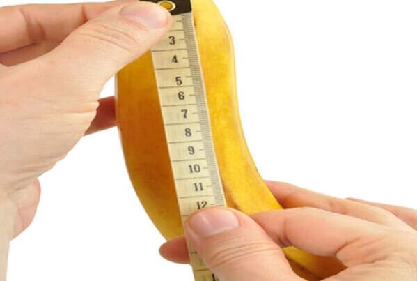 ang pagsukat ng saging ay ginagaya ang pagsukat ng pinalaki na ari